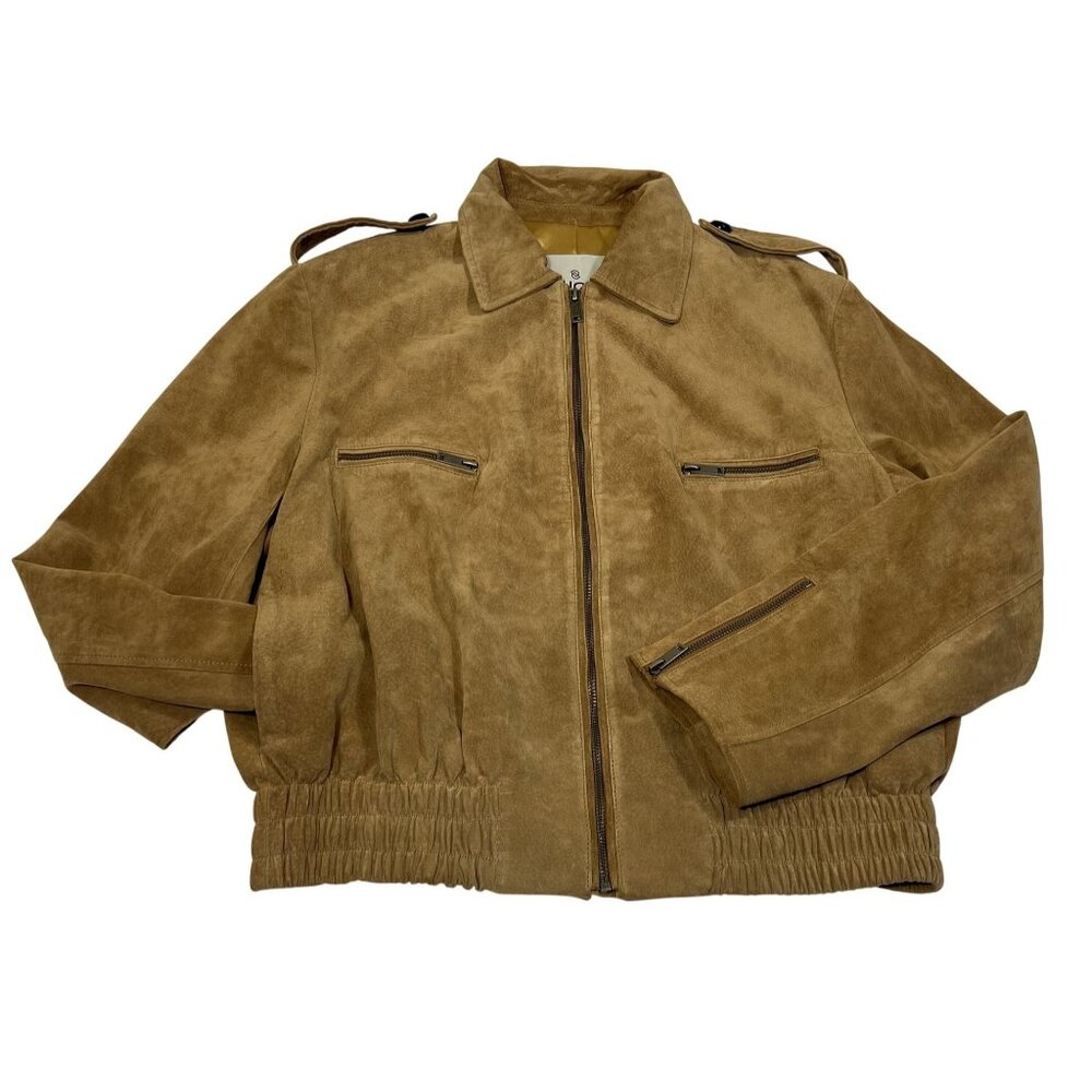 DUCIE London Sadie Suede Leather Jacket in Deep Sand